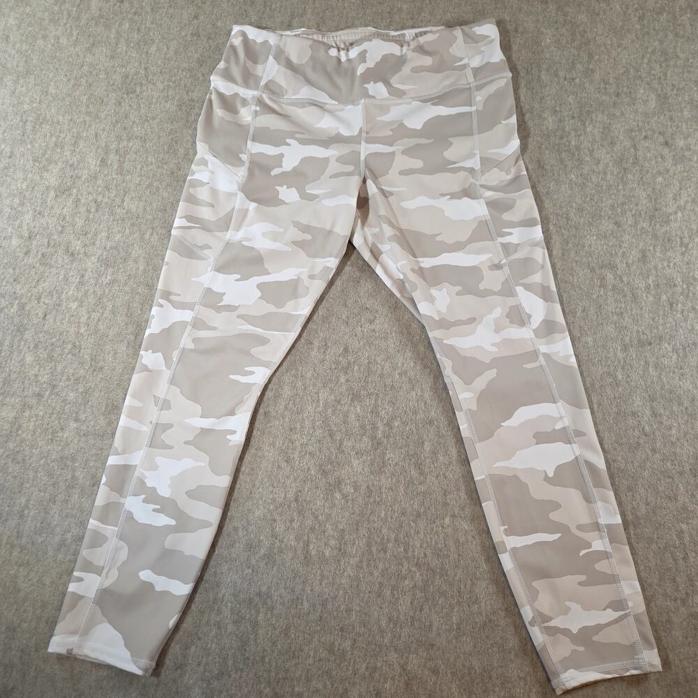 ATHLETA ELATION TAUPE CAMO 7/8 WOMEN'S TIGHT LEGGINGS SIZE L